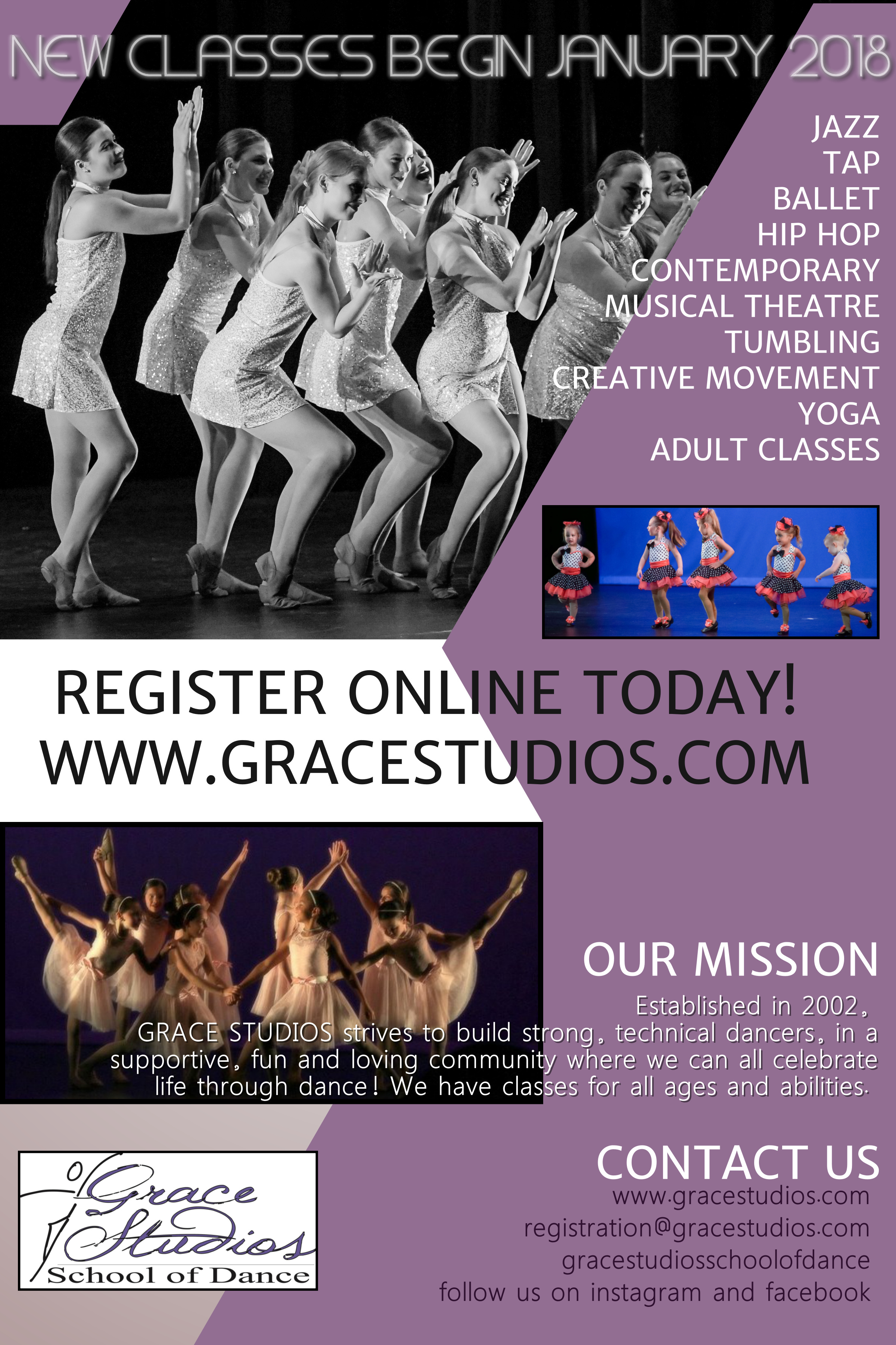 Copy Of Dance School Flyer Template Grace Studios